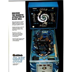 Black Hole Pinball Machine FLYER Original 1981 Vintage Art Space Age 8.5" x 11"